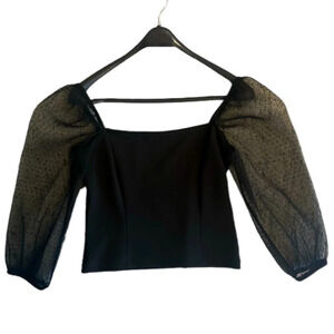 Socialite crop corset style with  shear puffy sleeves mint condition beautiful